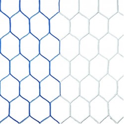 Plasa pentru poarta de fotbal albastru cu alb 7.5m x 2.5m - fir 3,5mm -1023-42